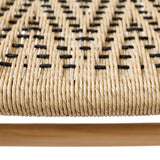 Dovetail Lumen Outdoor Dining Chair Teak Wood and Synthetic Wicker - Natural and Black 