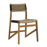 Karina Living Outdoor Dining Chair Teak Wood and Synthetic Wicker - Natural and Black