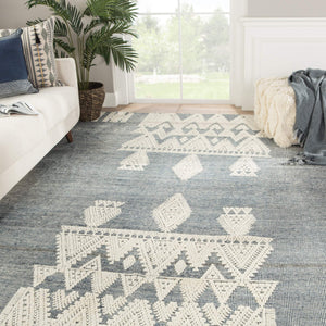 Jaipur Living Jaipur Living Torsby Hand-knotted Wool Tribal Rug Artisan Crafted for Bohemian Interiors Blue 9'X12' RUG141901