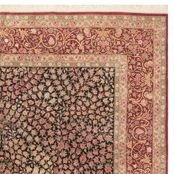 Safavieh Royal Kerman Luxurious Wool Area Rug - Elegant Design, Timeless Craftsmanship For Your Home Decor Black ,Red 100% Wool Pile Rk4a-10