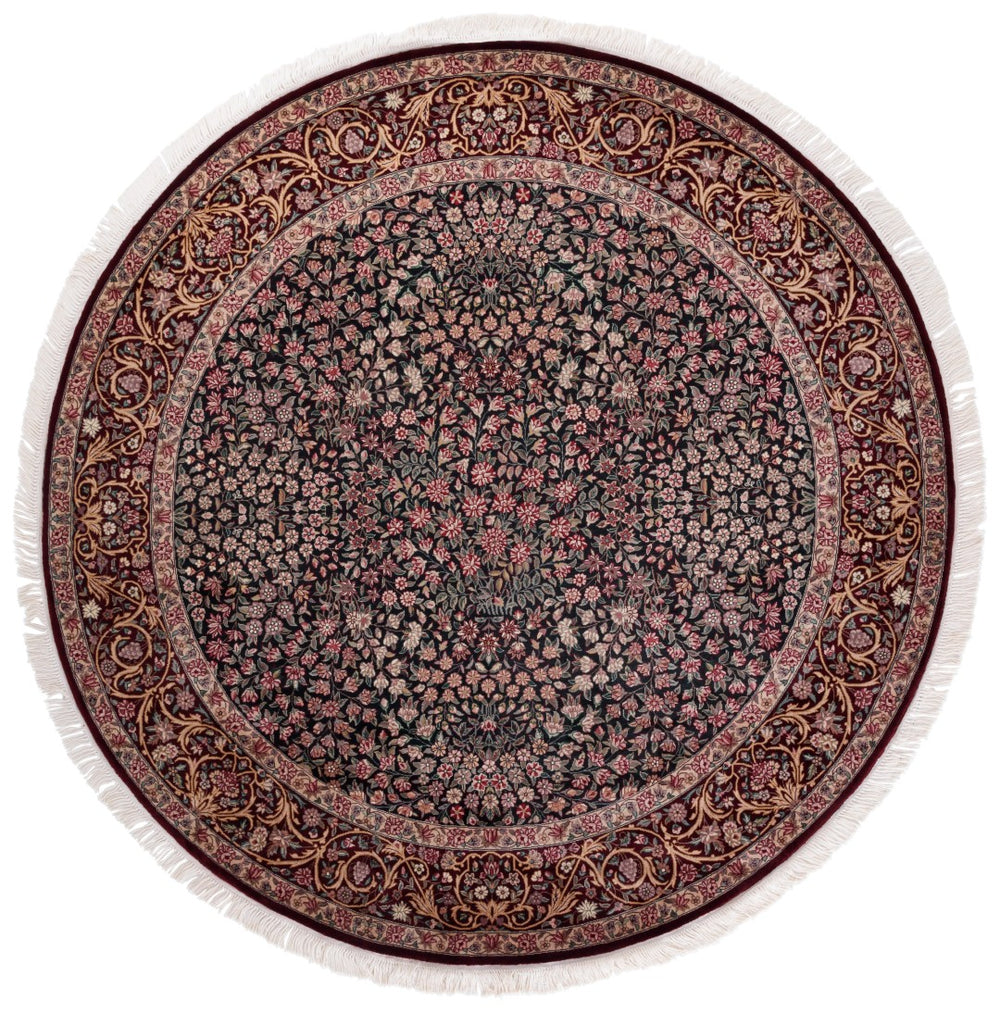 Safavieh Royal Kerman Luxurious Wool Area Rug - Elegant Design, Timeless Craftsmanship For Your Home Decor Black ,Red 100% Wool Pile Rk4a-10