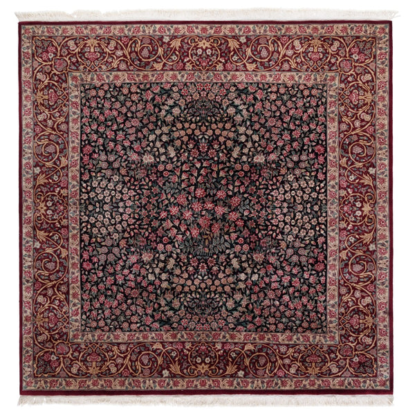 Safavieh Royal Kerman Luxurious Wool Area Rug - Elegant Design, Timeless Craftsmanship For Your Home Decor Black ,Red 100% Wool Pile Rk4a-10