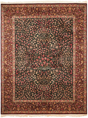 Safavieh Royal Kerman Luxurious Wool Area Rug - Elegant Design, Timeless Craftsmanship For Your Home Decor Black ,Red 100% Wool Pile Rk4a-10