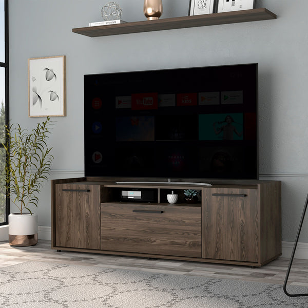 English Elm Lyon TV Stand for TVs up to 55" Dark Walnut — Storage Cabinet, Cable Management, 66 lb Capacity B07091937