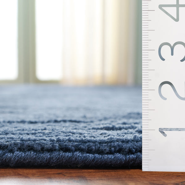 Safavieh Rlr Hand-Loomed Navy Wool Rug — Low-Profile 80% New Zealand Wool, Cotton Blend, Modern Minimalist Elegance 6'-0" x 9'-0" RLR4161N-6