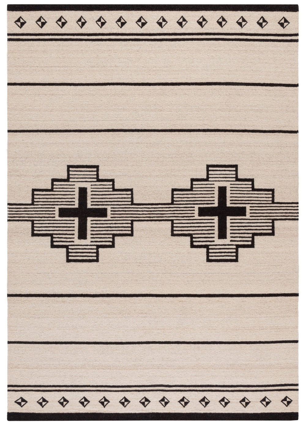 Safavieh Rlr Hand-Knotted Cream Area Rug Soumak Weave 80% Wool 20% Cotton Low Pile Elegant Minimalist DéCor 9'-0" x 12'-0" RLR5854A-9