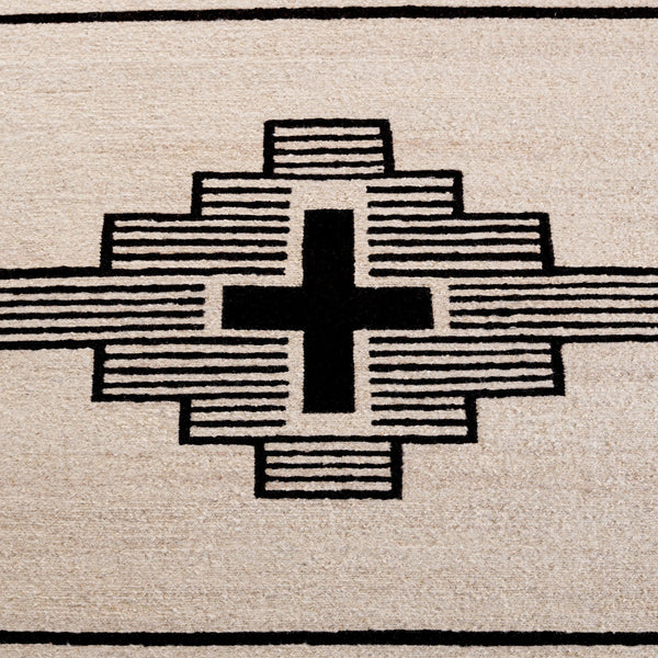 Safavieh Rlr Geometric Standing Crosses Accent In Ivory & Black — Wool-Cotton Soumak Weave For Warmth And Texture 6'-0" x 9'-0" RLR5854A-6