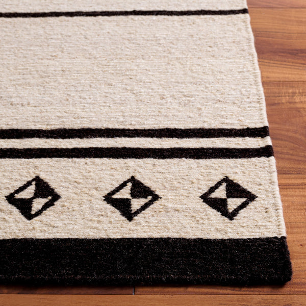 Safavieh Rlr Hand-Knotted Cream Area Rug Soumak Weave 80% Wool 20% Cotton Low Pile Elegant Minimalist DéCor 9'-0" x 12'-0" RLR5854A-9