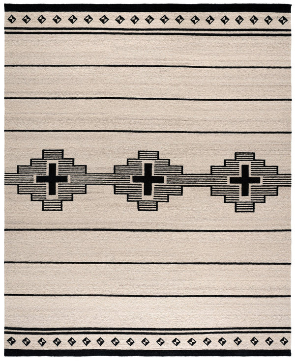 Safavieh Rlr Geometric Standing Crosses Accent In Ivory & Black — Wool-Cotton Soumak Weave For Warmth And Texture 6'-0" x 9'-0" RLR5854A-6