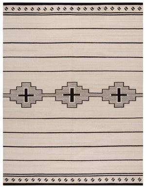 Safavieh Rlr Geometric Standing Crosses Accent In Ivory & Black — Wool-Cotton Soumak Weave For Warmth And Texture 6'-0" x 9'-0" RLR5854A-6
