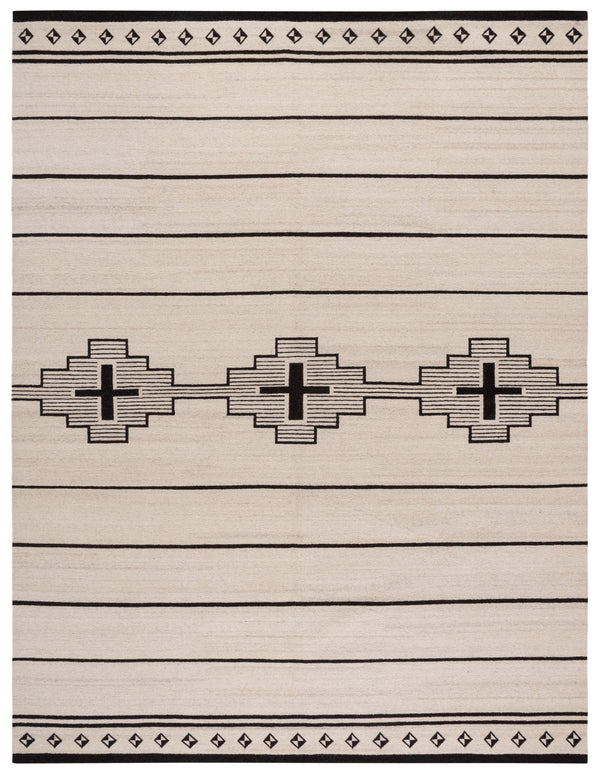 Safavieh Rlr Geometric Standing Crosses Accent In Ivory & Black — Wool-Cotton Soumak Weave For Warmth And Texture 6'-0" x 9'-0" RLR5854A-6