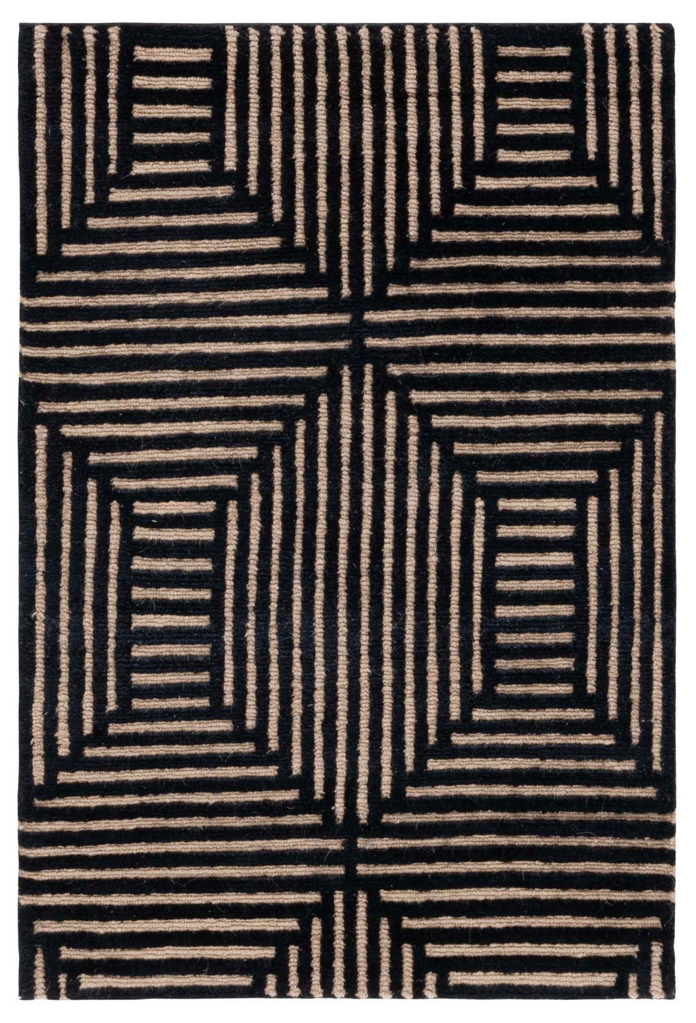 Safavieh Rlr Hand-knotted Wool And Silk Rug With Geometric Pattern - Luxurious Craftsmanship For Any Space Ebony 56% Wool And 44% Silk Rlr6723c-2