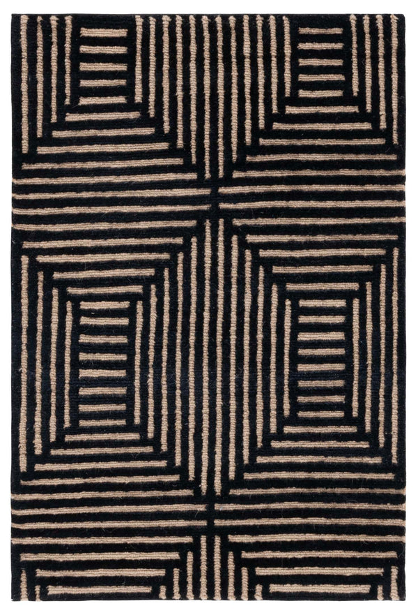 Safavieh Rlr Hand-knotted Wool And Silk Rug With Geometric Pattern - Luxurious Craftsmanship For Any Space Ebony 56% Wool And 44% Silk Rlr6723c-2
