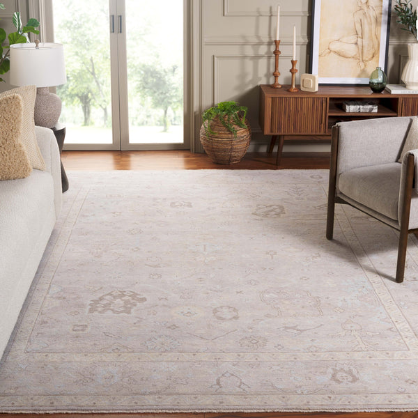 Safavieh Rlr6851f Hand-Knotted Wool Area Rug In Grey Beige Botanical Motif — Durable, Timeless Elegance 9'-0" x 12'-0" RLR6851F-9