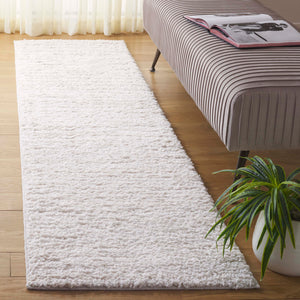 Safavieh Rumi Luxurious Round Shag Area Rug - Elegant Ivory Beige Design For Cozy Home Spaces 6ft 7in Ivory ,Light Beige Polyester Rms110a-8