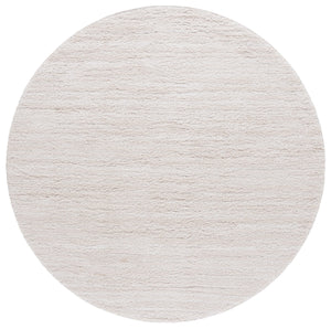 Safavieh Rumi Luxurious Round Shag Area Rug - Elegant Ivory Beige Design For Cozy Home Spaces 6ft 7in Ivory ,Light Beige Polyester Rms110a-8