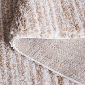 Safavieh Rumi Luxurious Round Shag Area Rug - Elegant Ivory Beige Design For Cozy Home Spaces 6ft 7in Ivory ,Beige Polyester Rms110b-7sq