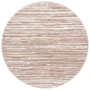 Safavieh Rumi Luxurious Round Shag Area Rug - Elegant Ivory Beige Design For Cozy Home Spaces 6ft 7in Ivory ,Beige Polyester Rms110b-7sq