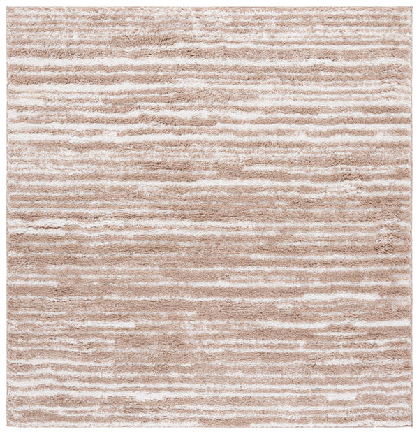 Safavieh Rumi Luxurious Round Shag Area Rug - Elegant Ivory Beige Design For Cozy Home Spaces 6ft 7in Ivory ,Beige Polyester Rms110b-7sq