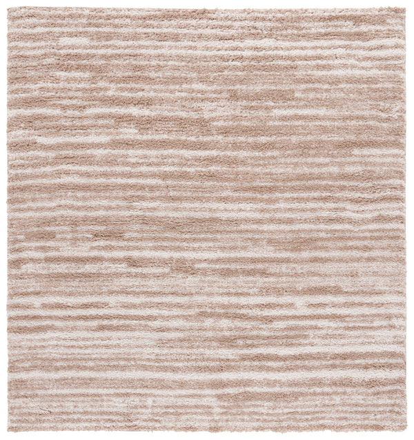 Safavieh Rumi Luxurious Round Shag Area Rug - Elegant Ivory Beige Design For Cozy Home Spaces 6ft 7in Beige ,Ivory Polyester Rms110c-8