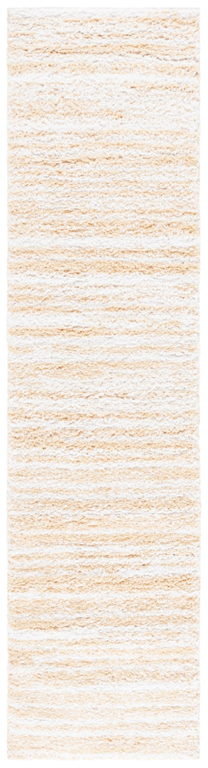 Safavieh Rumi Luxurious Round Shag Area Rug - Elegant Ivory Beige Design For Cozy Home Spaces 6ft 7in Gold ,Ivory Polyester Rms110d-8