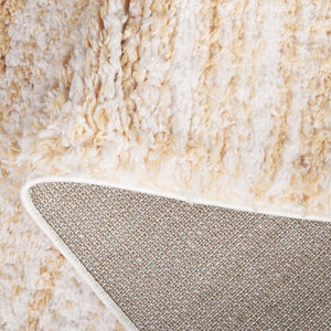 Safavieh Rumi Luxurious Round Shag Area Rug - Elegant Ivory Beige Design For Cozy Home Spaces 6ft 7in Gold ,Ivory Polyester Rms110d-8