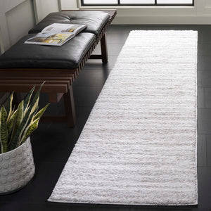 Safavieh Rumi Luxurious Round Shag Area Rug - Elegant Ivory Beige Design For Cozy Home Spaces 6ft 7in Light Grey ,Ivory Polyester Rms110f-28