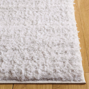 Safavieh Rumi Luxurious Round Shag Area Rug - Elegant Ivory Beige Design For Cozy Home Spaces 6ft 7in Light Grey ,Ivory Polyester Rms110f-28