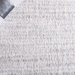 Safavieh Rumi Luxurious Round Shag Area Rug - Elegant Ivory Beige Design For Cozy Home Spaces 6ft 7in Light Grey ,Ivory Polyester Rms110f-28