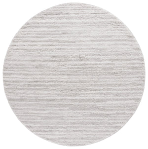 Safavieh Rumi Luxurious Round Shag Area Rug - Elegant Ivory Beige Design For Cozy Home Spaces 6ft 7in Light Grey ,Ivory Polyester Rms110f-28