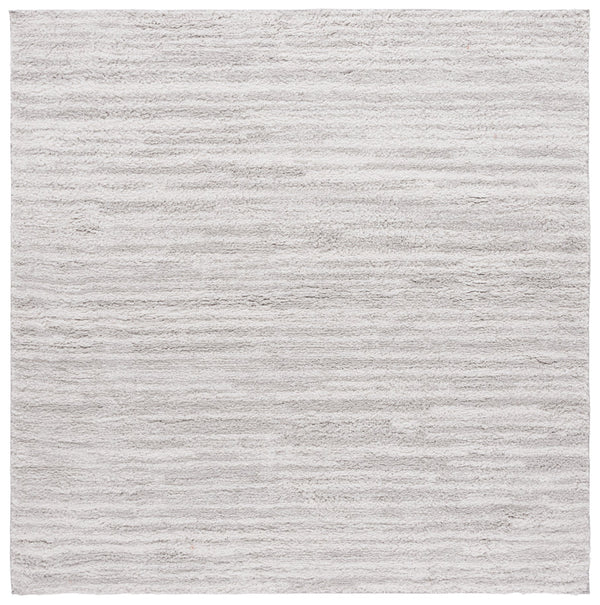 Safavieh Rumi Luxurious Round Shag Area Rug - Elegant Ivory Beige Design For Cozy Home Spaces 6ft 7in Light Grey ,Ivory Polyester Rms110f-28