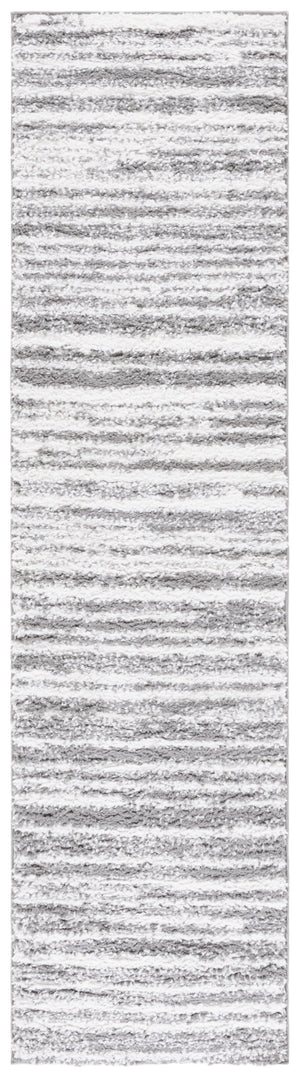 Safavieh Rumi Luxurious Round Shag Area Rug - Elegant Ivory Beige Design For Cozy Home Spaces 6ft 7in Dark Grey ,Ivory Polyester Rms110g-5