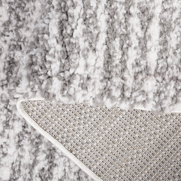 Safavieh Rumi Luxurious Round Shag Area Rug - Elegant Ivory Beige Design For Cozy Home Spaces 6ft 7in Dark Grey ,Ivory Polyester Rms110g-5