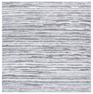 Safavieh Rumi Luxurious Round Shag Area Rug - Elegant Ivory Beige Design For Cozy Home Spaces 6ft 7in Dark Grey ,Ivory Polyester Rms110g-5