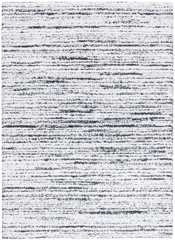 Safavieh Rumi Luxurious Round Shag Area Rug - Elegant Ivory Beige Design For Cozy Home Spaces 6ft 7in Charcoal ,Ivory Polyester Rms110h-9