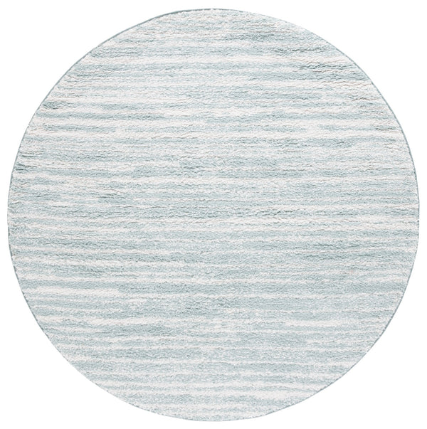 Safavieh Rumi Luxurious Round Shag Area Rug - Elegant Ivory Beige Design For Cozy Home Spaces 6ft 7in Aqua ,Ivory Polyester Rms110j-7sq