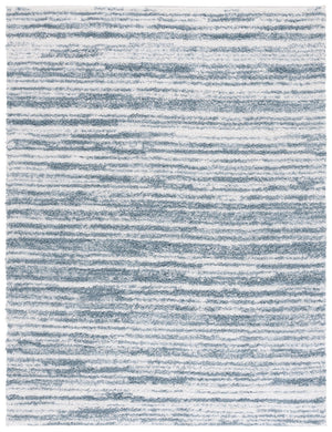 Safavieh Rumi Luxurious Round Shag Area Rug - Elegant Ivory Beige Design For Cozy Home Spaces 6ft 7in Light Blue ,Ivory Polyester Rms110l-6