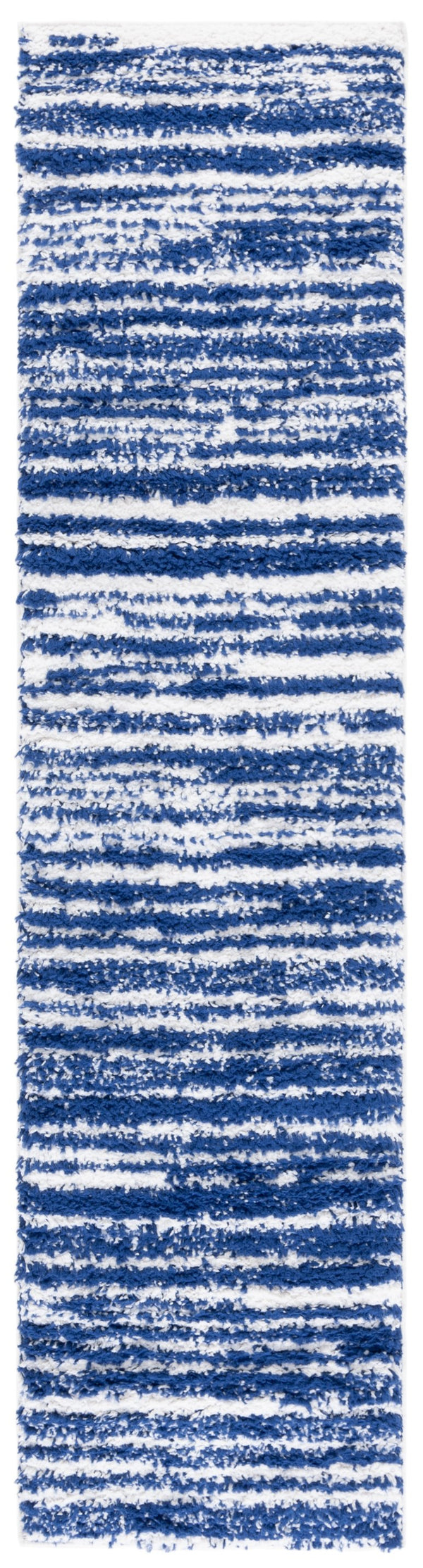 Safavieh Rumi Luxurious Round Shag Area Rug - Elegant Ivory Beige Design For Cozy Home Spaces 6ft 7in Navy ,Ivory Polyester Rms110n-7sq