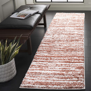 Safavieh Rumi Luxurious Round Shag Area Rug - Elegant Ivory Beige Design For Cozy Home Spaces 6ft 7in Rust ,Ivory Polyester Rms110p-9