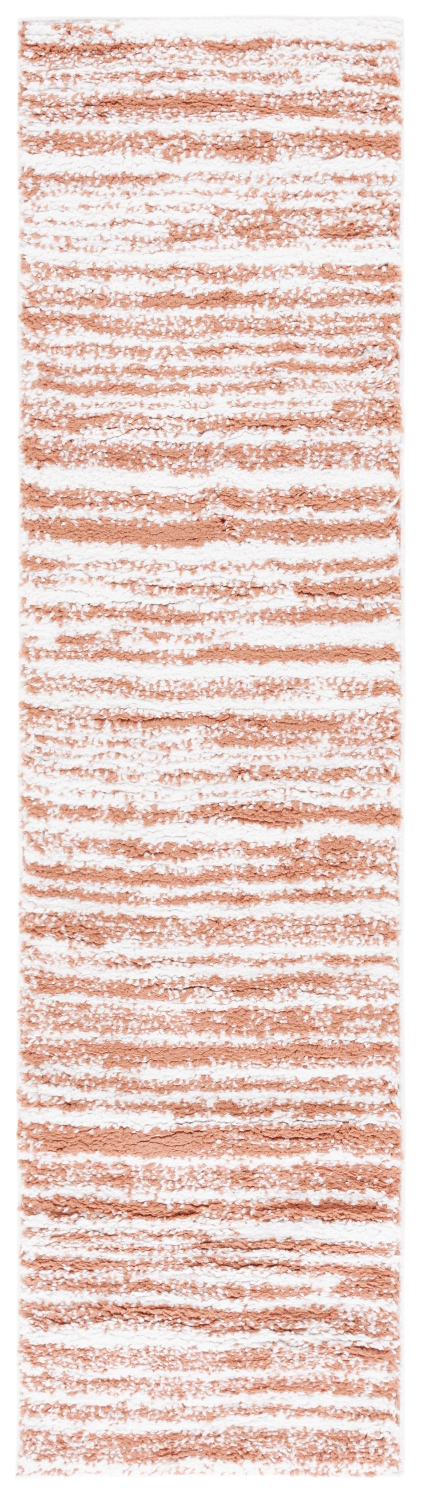 Safavieh Rumi Luxurious Round Shag Area Rug - Elegant Ivory Beige Design For Cozy Home Spaces 6ft 7in Rust ,Ivory Polyester Rms110p-9