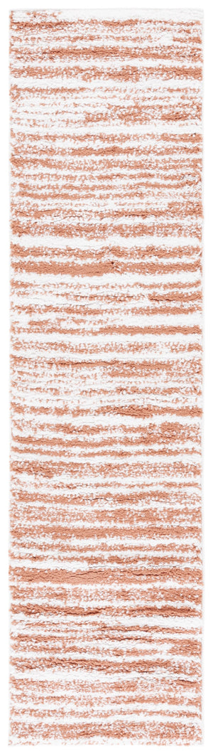 Safavieh Rumi Luxurious Round Shag Area Rug - Elegant Ivory Beige Design For Cozy Home Spaces 6ft 7in Rust ,Ivory Polyester Rms110p-9