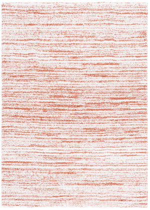 Safavieh Rumi Luxurious Round Shag Area Rug - Elegant Ivory Beige Design For Cozy Home Spaces 6ft 7in Rust ,Ivory Polyester Rms110p-9