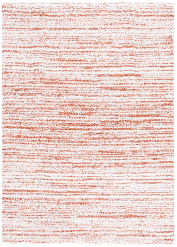 Safavieh Rumi Luxurious Round Shag Area Rug - Elegant Ivory Beige Design For Cozy Home Spaces 6ft 7in Rust ,Ivory Polyester Rms110p-9