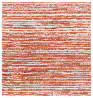 Safavieh Rumi Luxurious Round Shag Area Rug - Elegant Ivory Beige Design For Cozy Home Spaces 6ft 7in Rust ,Ivory Polyester Rms110p-9