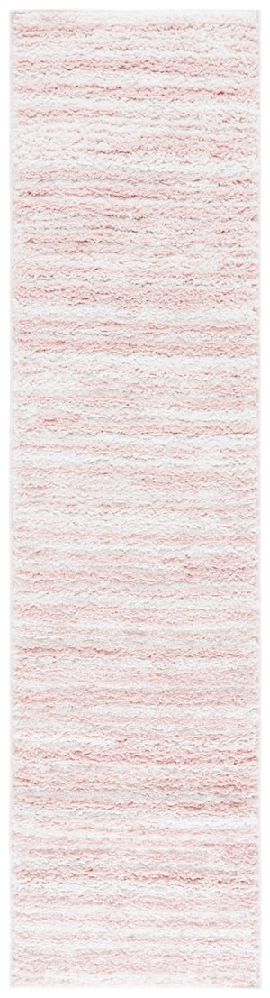 Safavieh Rumi Luxurious Round Shag Area Rug - Elegant Ivory Beige Design For Cozy Home Spaces 6ft 7in Pink ,Ivory Polyester Rms110u-28