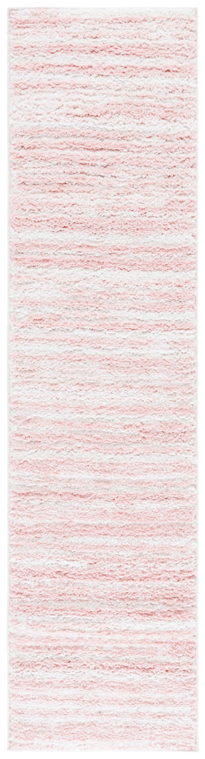 Safavieh Rumi Plush Shag Area Rug In Pink And Ivory — Power-Loomed Polyester With Jute Backing, Luxe Feel 5'-0" x 5'-0" RMS110U-5R