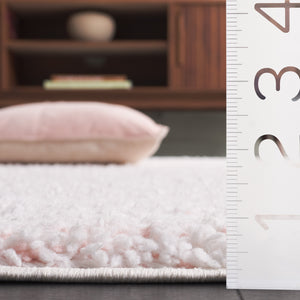 Safavieh Rumi Luxurious Round Shag Area Rug - Elegant Ivory Beige Design For Cozy Home Spaces 6ft 7in Pink ,Ivory Polyester Rms110u-28