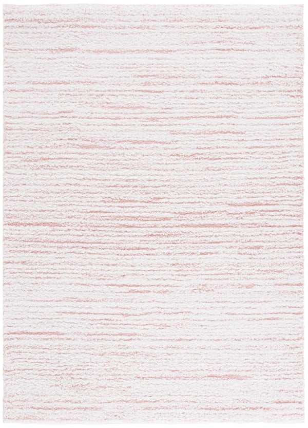 Safavieh Rumi Luxurious Round Shag Area Rug - Elegant Ivory Beige Design For Cozy Home Spaces 6ft 7in Pink ,Ivory Polyester Rms110u-28