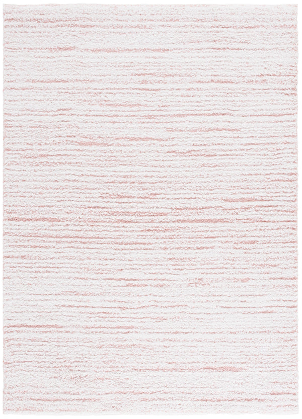 Safavieh Rumi Plush Shag Area Rug In Pink And Ivory — Power-Loomed Polyester With Jute Backing, Luxe Feel 5'-0" x 5'-0" RMS110U-5R