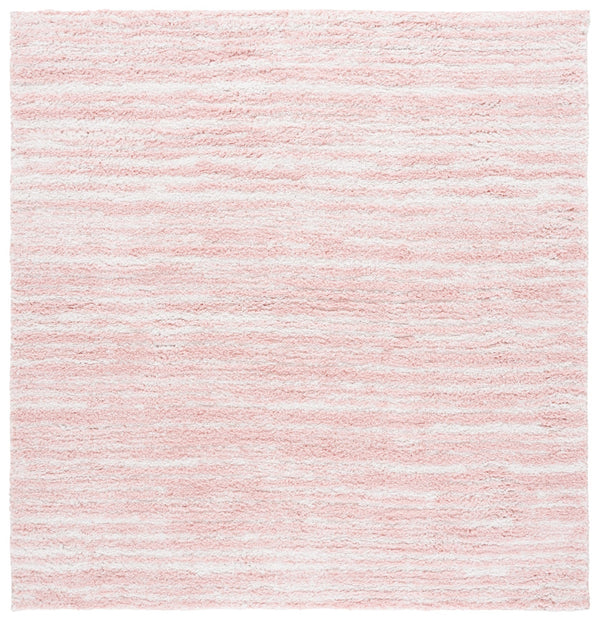 Safavieh Rumi Luxurious Round Shag Area Rug - Elegant Ivory Beige Design For Cozy Home Spaces 6ft 7in Pink ,Ivory Polyester Rms110u-28